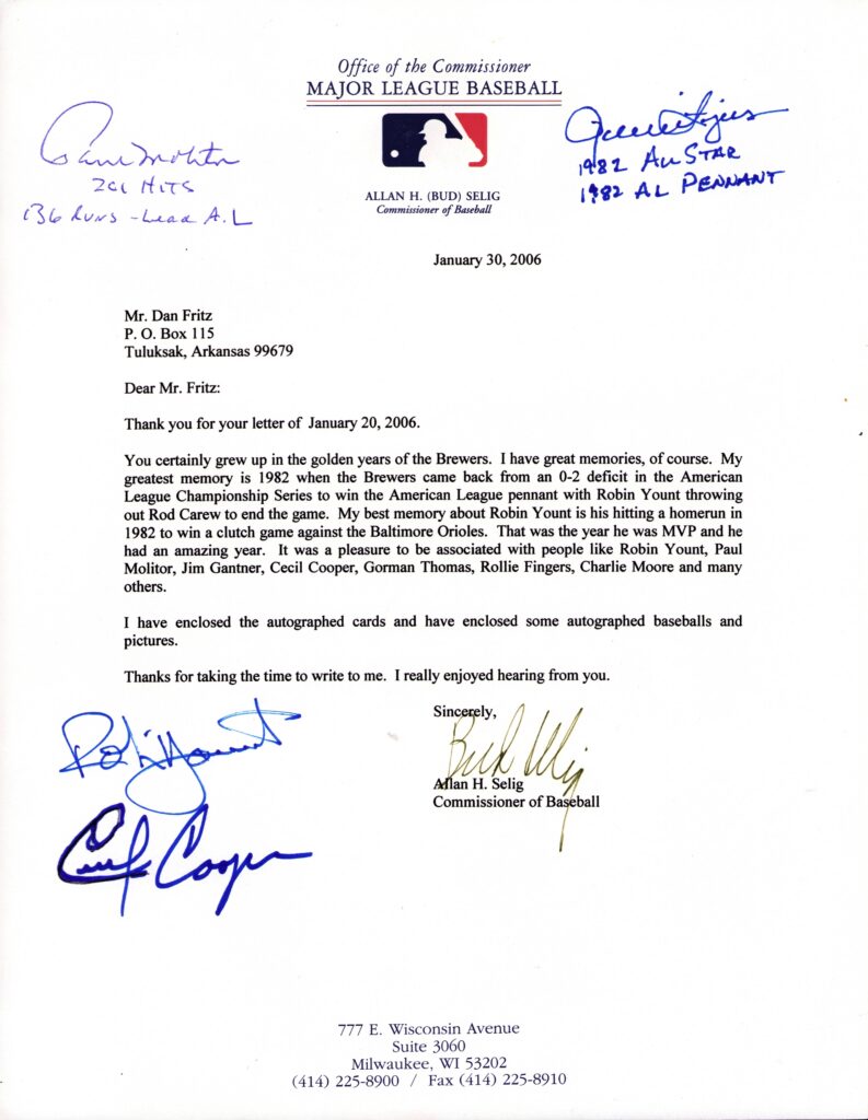 Brewers owner Bud Selig recalled Molitor's Milwaukee tenure fondly