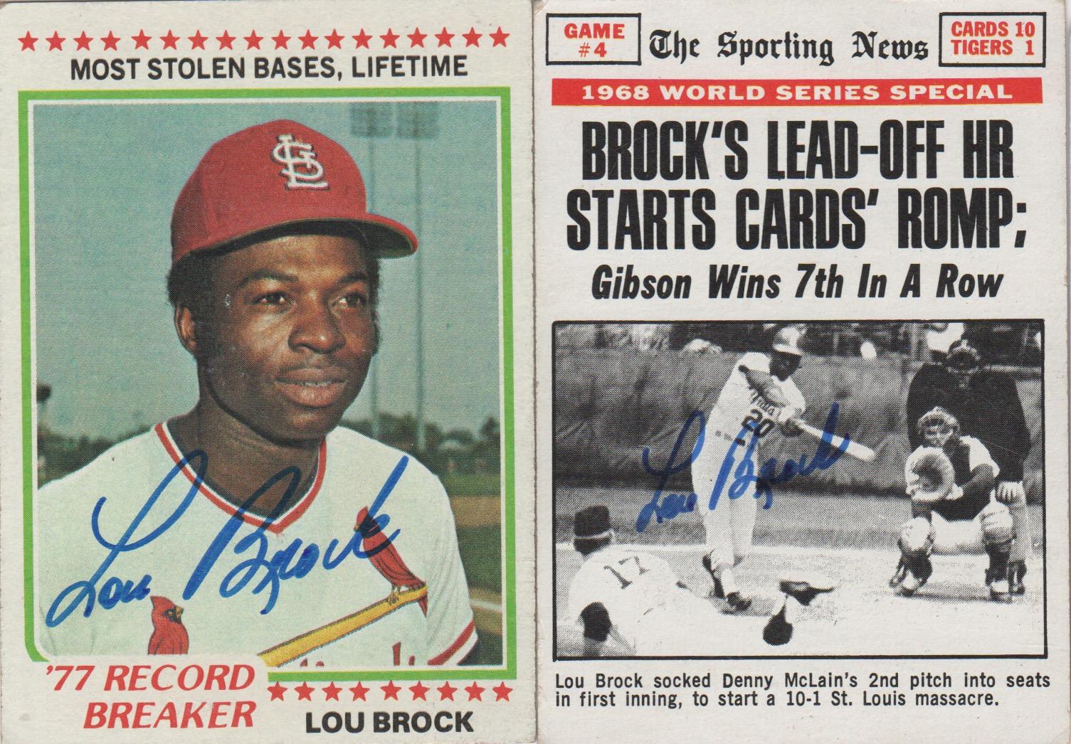 Lou Brock St. Louis Cardinals Autographed Majestic Cooperstown