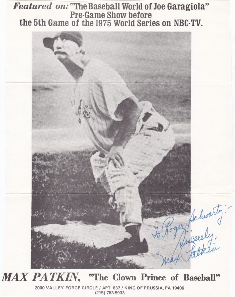 Max Patkin performed as the Clown Prince of Baseball for more than a half-century