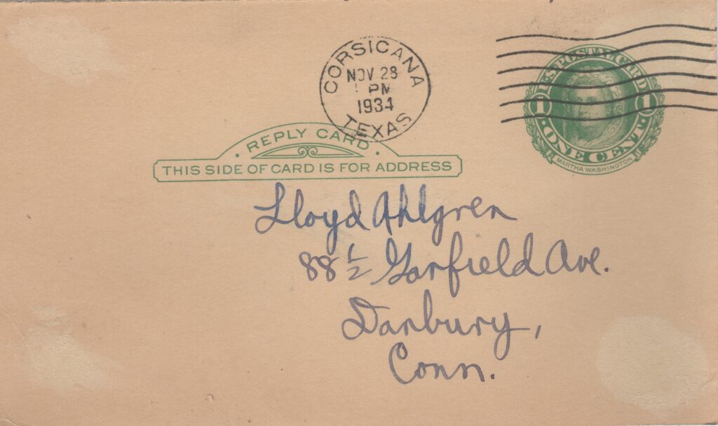 Government postcards give context to a signature and help authenticate it