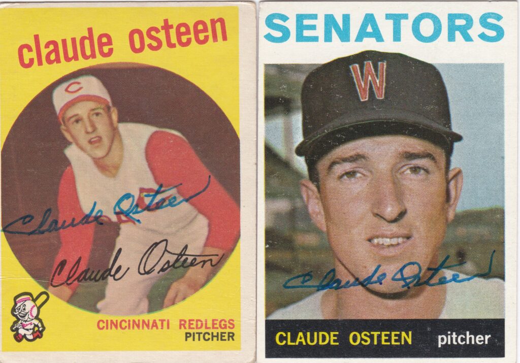 Claude Osteen played with the Cincinnati Reds and the Washington Senators from 1957-1964