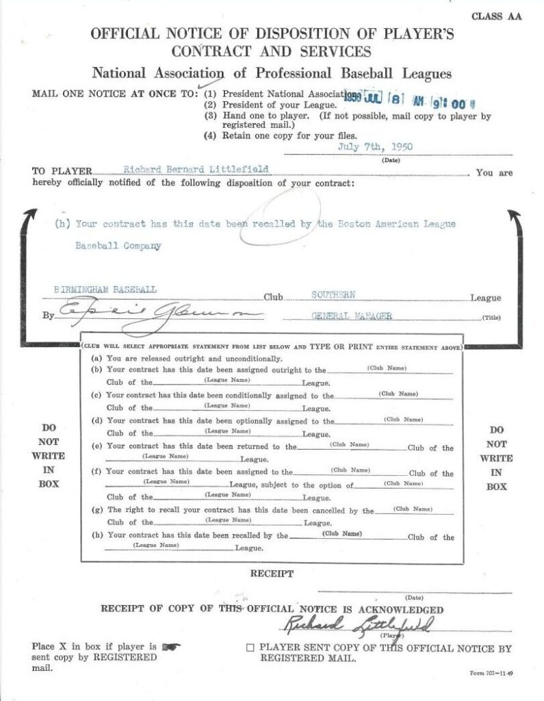 The Dodgers traded Jackie to the Giants in '56; rather than report, he retired