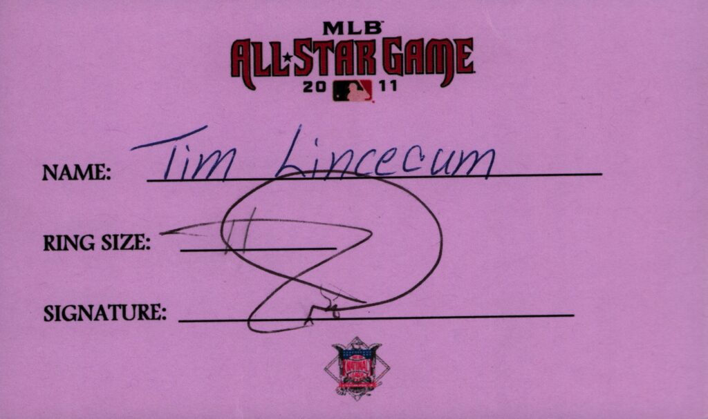 Tim Lincecum's trophy case contains multiple Cy Young Awards, All Star and World Series rings