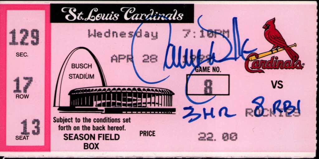 In Walker's finest individual performance he went 4-for-5 with three home runs and 8 RBI