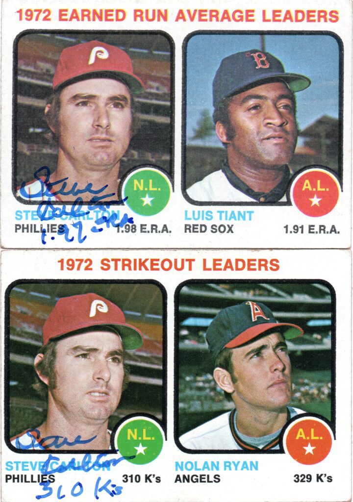 In Carlton's first season in Philadelphis he led the league in ERA and strikeouts