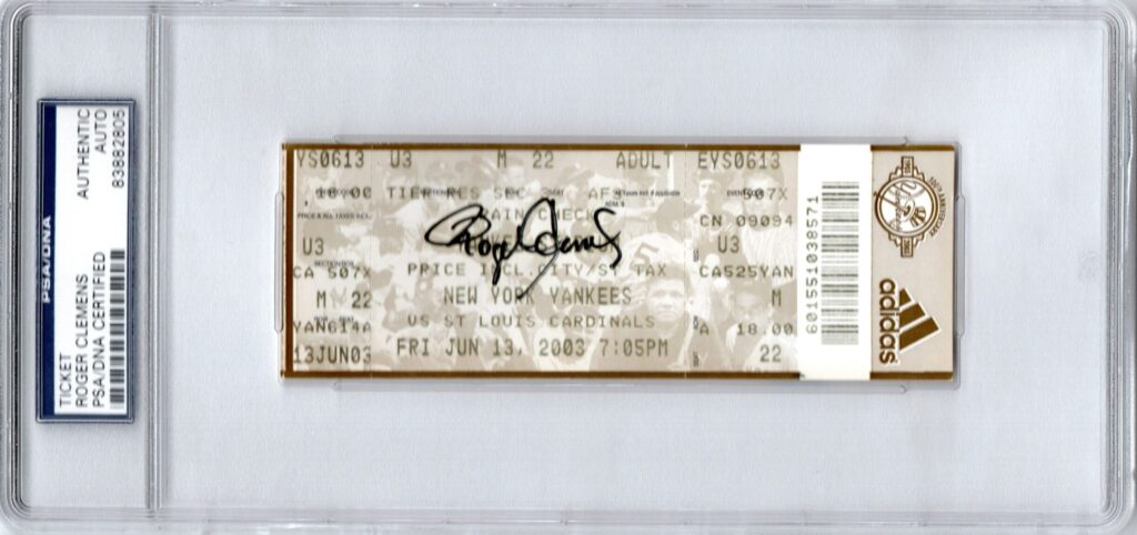 On June 13th 2003 Roger Clemens recorded his 300th win and 4,000th strikeout