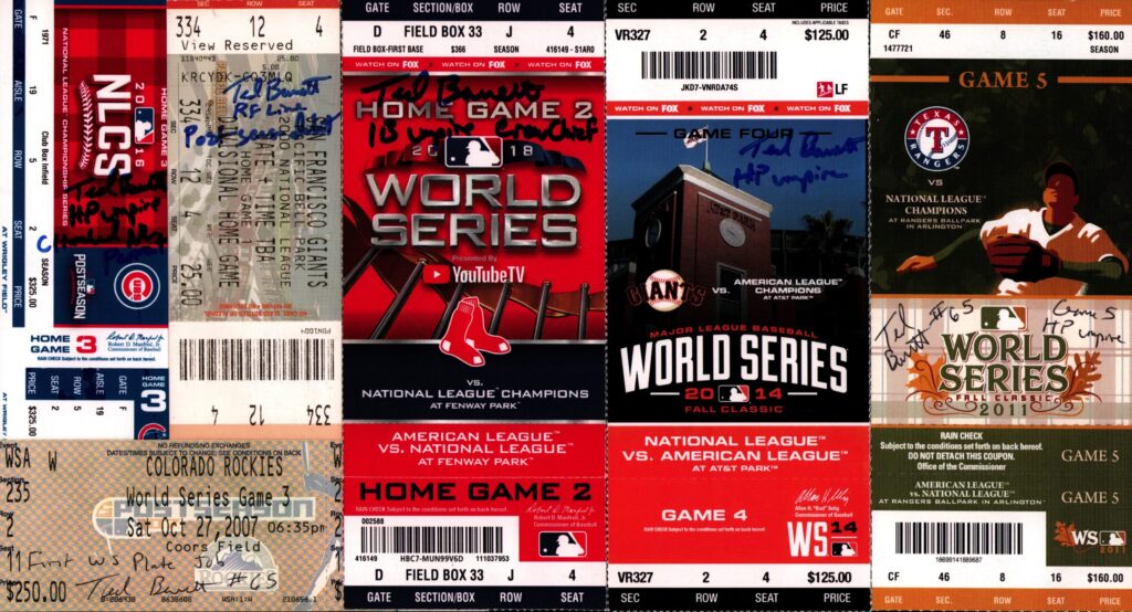 At the time of his retirement, no umpire worked more playoff series than Ted Barrett