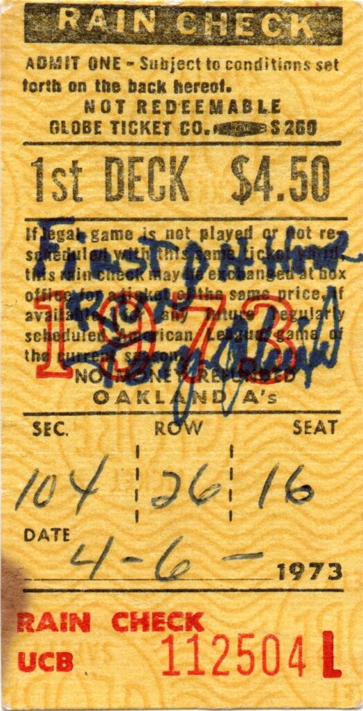 Catfish gave up the first home run by a designated hitter on Opening Day, 1973