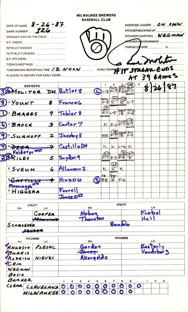 Molitor's 39-game hit streak in 1987 was the American League's longest in 46 seasons