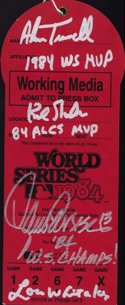 In the 1984 World Series clincher, Gibson had two home runs and 5 runs batted in