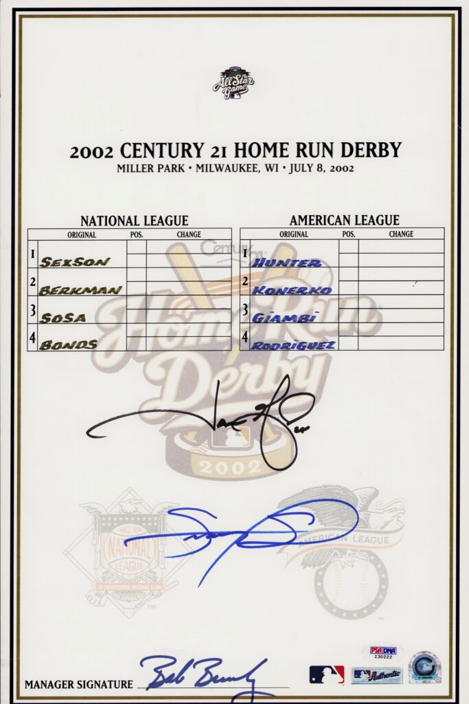 Sammy Sosa competed in the Home Run Derby 6 times and won it in 2000