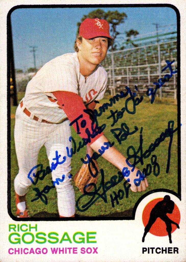 Gossage broke in with the White Sox in 1972 White Sox and went 7-1 with a 4.28 ERA