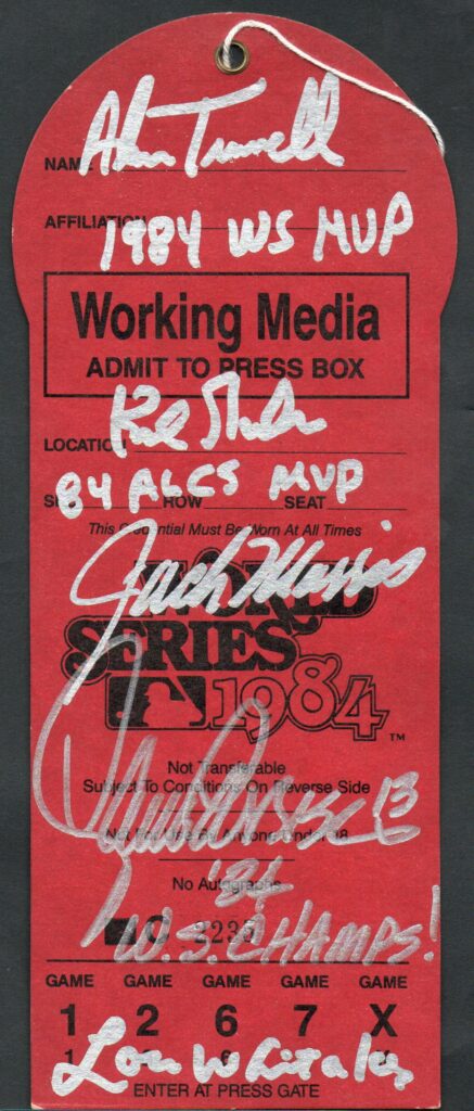 In the 1984 World Series clincher, Gibson had two home runs and 5 runs batted in