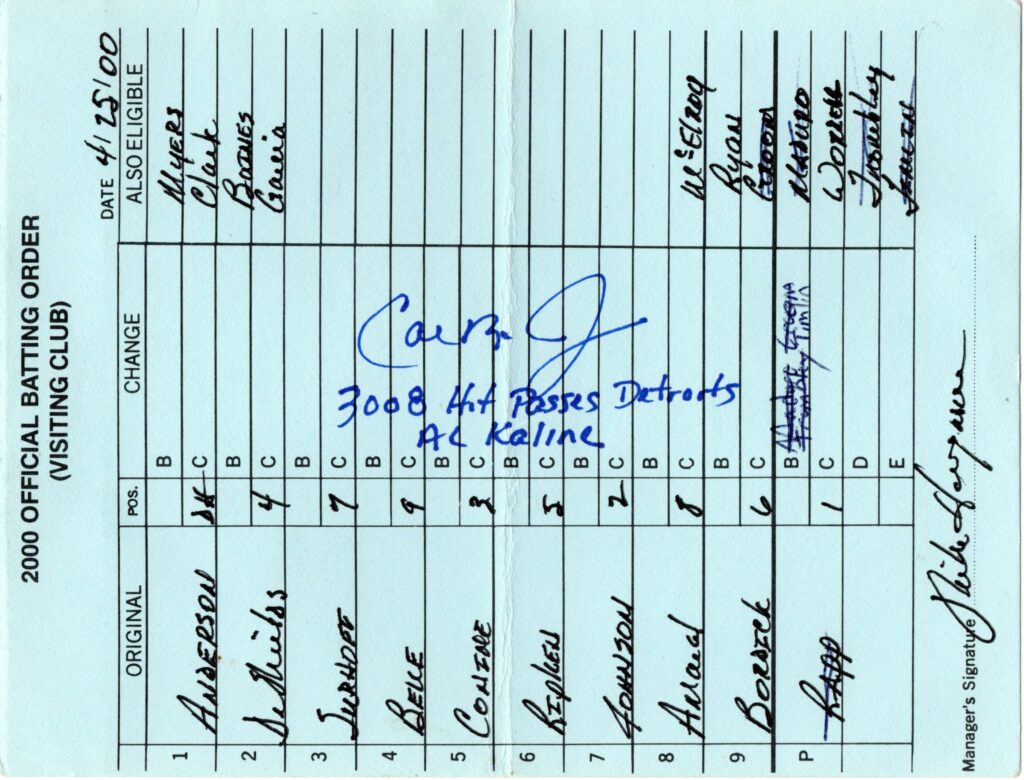 In the latter part of his career Cal Ripken moved up on the all-time leaderboard