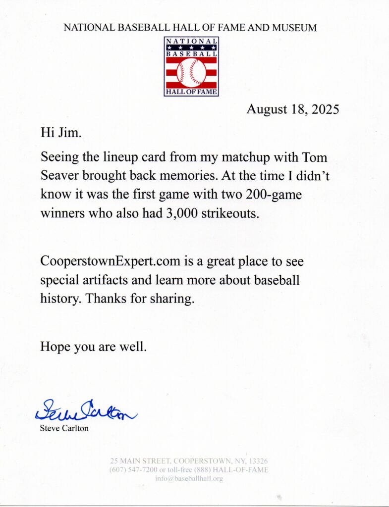 At the time Carlton did not know the historical significance of the matchup